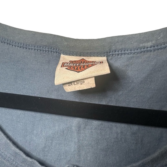 Harley-Davidson Motorcycle Sleeveless Blue Women's 2XL Sleeveless Tee Tank Top - Picture 3 of 5